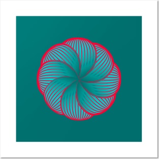 Turquoise flower Posters and Art